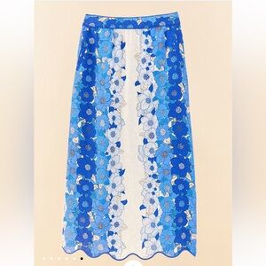 NWT FARM Rio Flower Stripes Midi Skirt XL